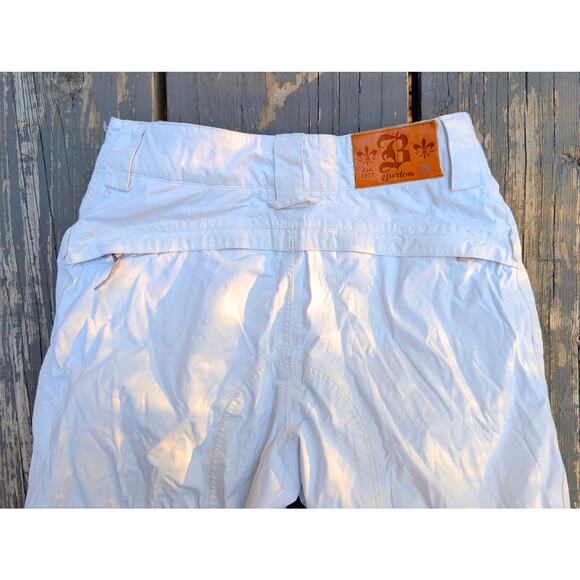 Burton Women’s Snowboard Pants XS White "B Collection" Fleur-de-Lis Low Rise - Picture 3 of 5